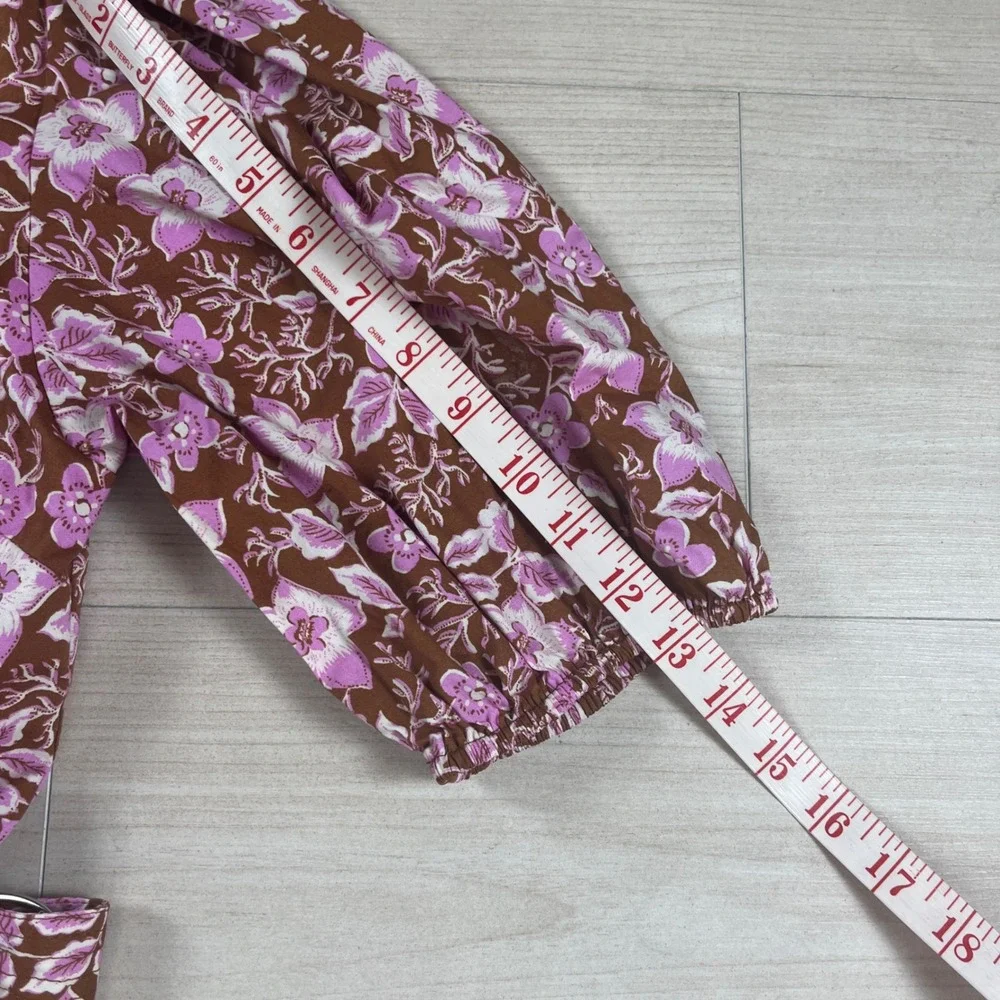Jason Wu Floral One Shoulder Mini Dress Brown Pink Sz XS